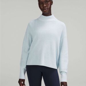 Lululemon Merino wool blend light blue pullover